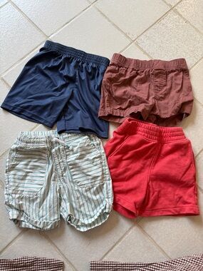 Cat & Jack Navy, Brown, Red & Mint-Striped Kids Shorts 4-Pack